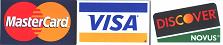 We accept Visa, MasterCard, & Discover